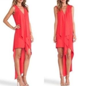 BCBGMAXAZRIA bright poppy high low dress